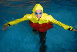 lifeguard exercise cagoule anorak arm exercise in pool