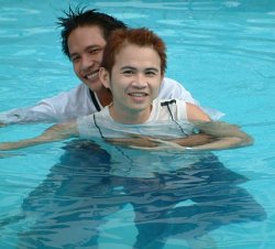 lifesaving contact tow in pool