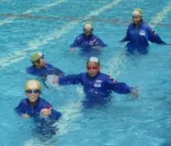 lifesaving pool swimming lesson fully clothed water safety