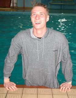 wet jeans and hoodie