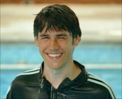 tracksuit in pool