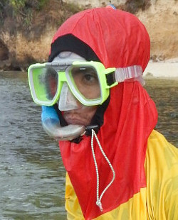 snorkeling in lifeguard anorak