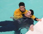 RESCUE, CASUALTY, UNCONSCIOUS, 3 RESCUE BREATHING
Support the casualty for resuscitation and do not touch the throat 8